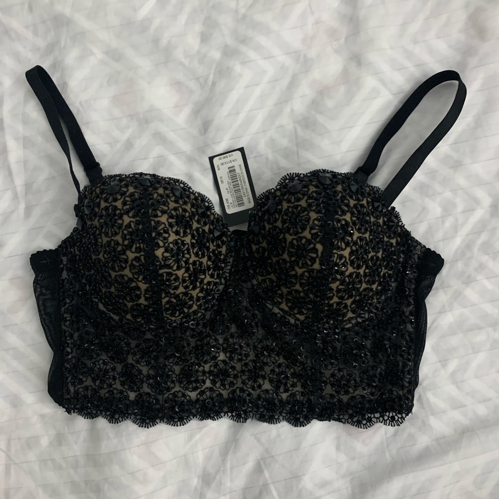 Lace beaded bra
